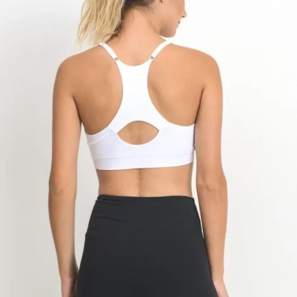 Seamless Cut-Out Racerback Athleisure Bra - Picture 4 of 4